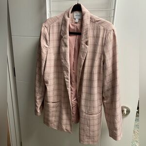 Light Pink Plaid Blazer - Nine West